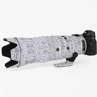 CHASING BIRDS Camouflage Waterproof Lens Coat for Nikon Z 100-400mm f/4.5-5.6 VR S Rainproof Lens Protective Cover (Electric White)