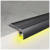 YEXI Non-Slip Stairs Edge Protector with LED Channel,Fluted Rubber Tread Steps Cover for Home Hotels Restaurants,Stair Nose Guard Trim,LED Strip is Not Included(Silver,L-40/102cm) view 1