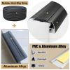 YEXI Non-Slip Stairs Edge Protector with LED Channel,Fluted Rubber Tread Steps Cover for Home Hotels Restaurants,Stair Nose Guard Trim,LED Strip is Not Included(Silver,L-40/102cm) view 4