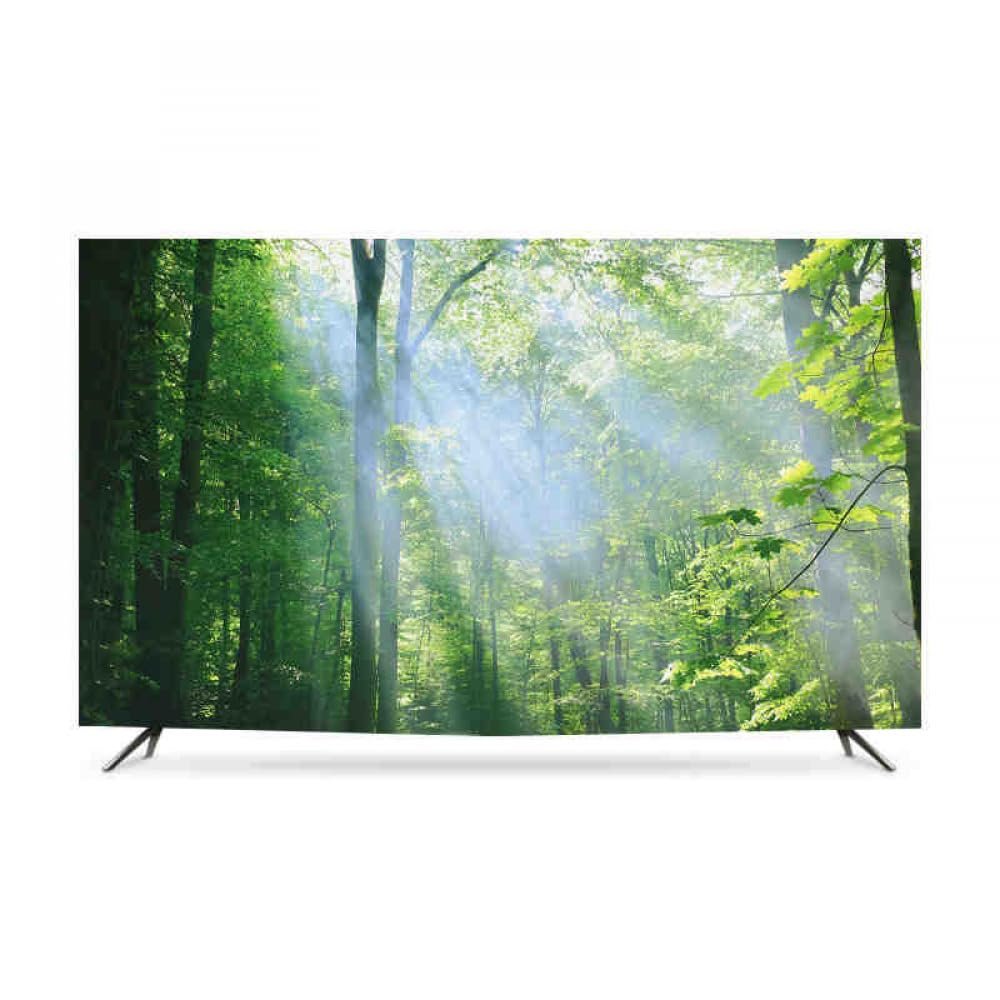 Forest Pattern Art TV Dust Cover Modern TV Screen Decorative Cover Cloth Indoor Outdoor LED LCD Wall Mounted TV Cover Dustproof & Sun Screen Protector-grove2||58-60inch