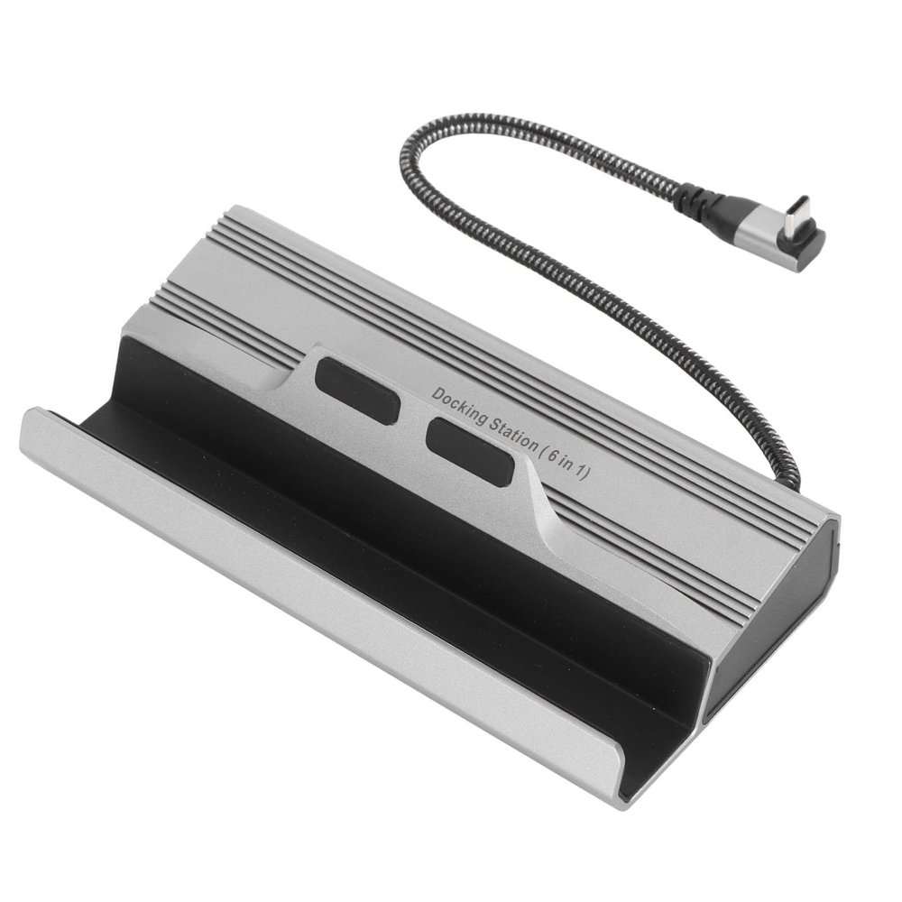 6 in 1 Docking Station for Steam Deck, ROG Ally, iOS, with Gigabit Ethernet, 4K 60Hz, 3 USB 3.0 Ports, PD Charging Port