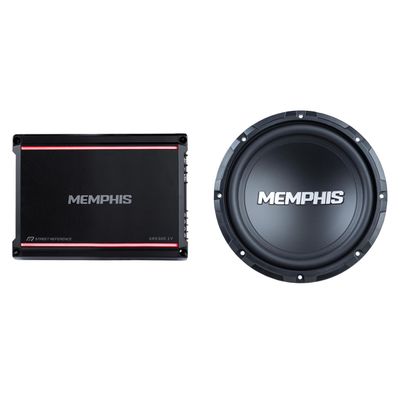 Memphis Audio SRX300.1V Mono 2-Ohm 300 Watt with SRX1044V 10" Street Reference Dual 4-Ohm Subwoofer