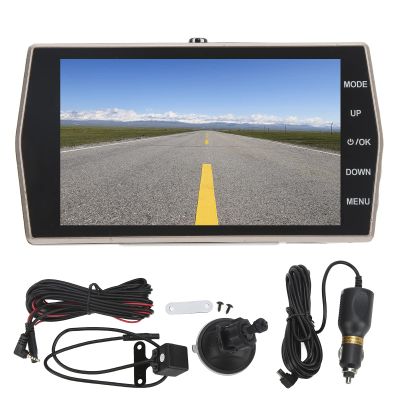 Brilluxa Driving Recorder, Dual Lens Car DVR 4in IPS Screen 1080P Compatible with Universal Vehicles, Wide Angle Dash Camera System