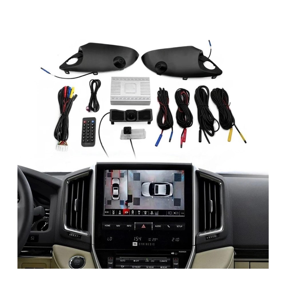 1080p Reverse Camera Blind Spot Detection System 360 Car Camera Parking Bird View System Compatible for Land Cruiser LC200 LC300