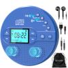 Sunoony Portable CD Player with Bluetooth, Disman CD Player for Car with FM Transmitter, Rechargeable Personal cd Player with Anti-Skip Protection, Headphones, AUX/USB Supported, LCD(Blue) view 1