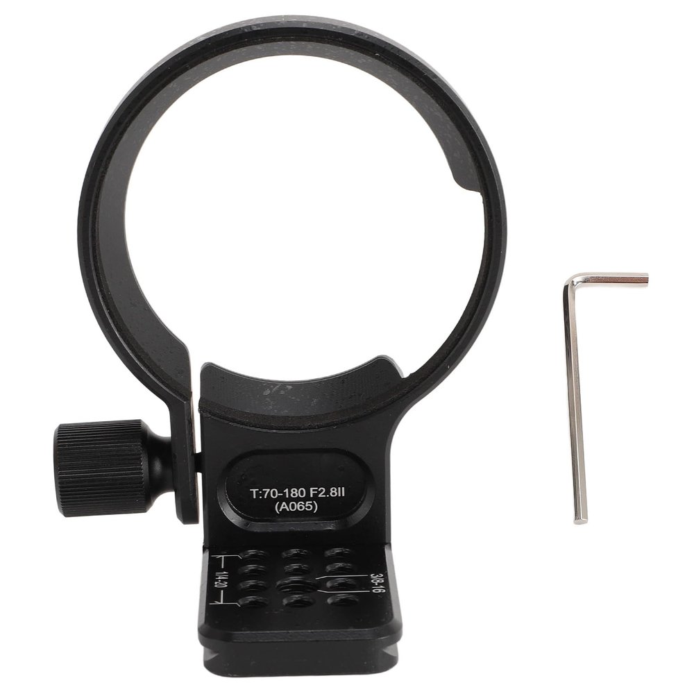 Aluminum Alloy Lens Collar Tripod Mount for T70 180 F2.8 II Lens with 70mm Arca Type Plate, 1/4 3/8 Inch Screw Holes, Lightweight and Portable