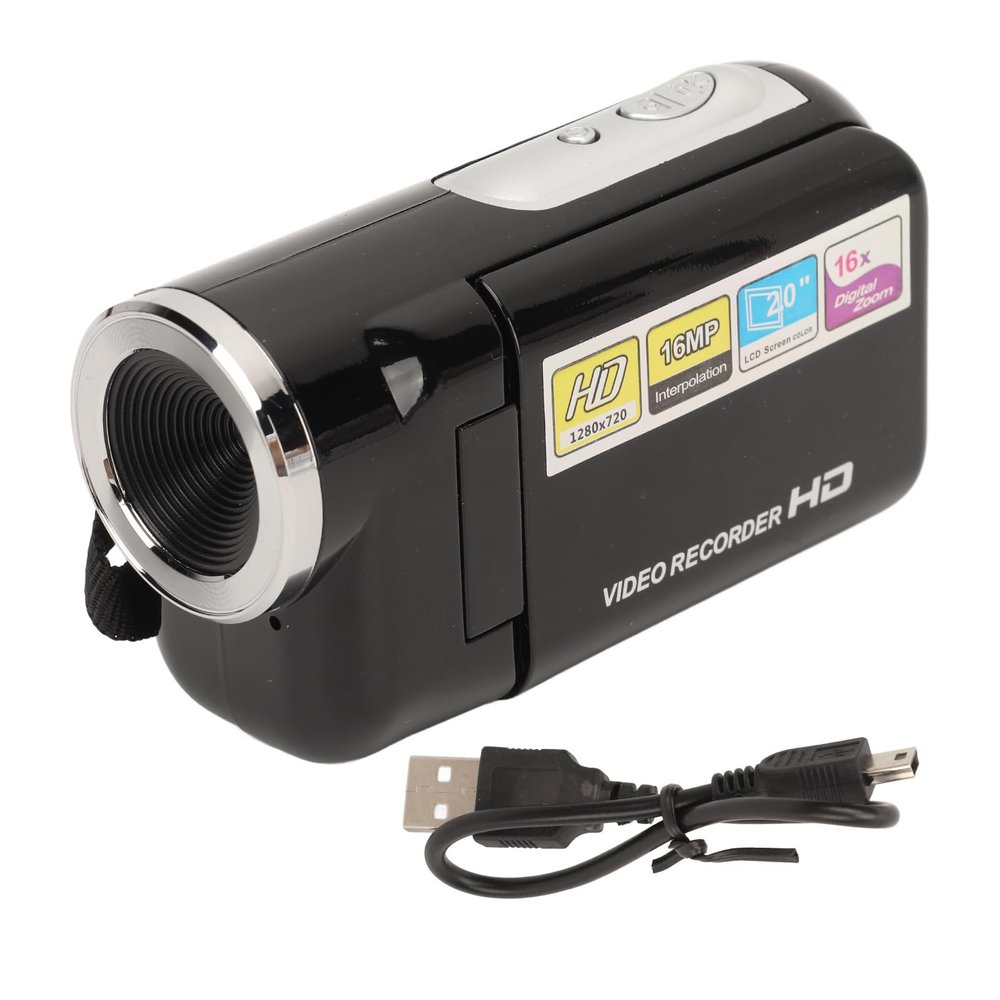 Aurovibe Portable Handheld Camcorder for Kids, 2 Inch Display, 1080P HD Video, 16x Zoom, 16MP Photos, Simple Operation, Excellent Children to Explore Photography