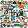 100 PCS Outdoor Camping Travel Stickers, Nature Scenic Sticker Packs Hiking Mountain Wildlife Adventure Decals for Men, Vinyl Waterproof Sticker for Water Bottles Luggage Suitcases Bike Kayak Camping view 1