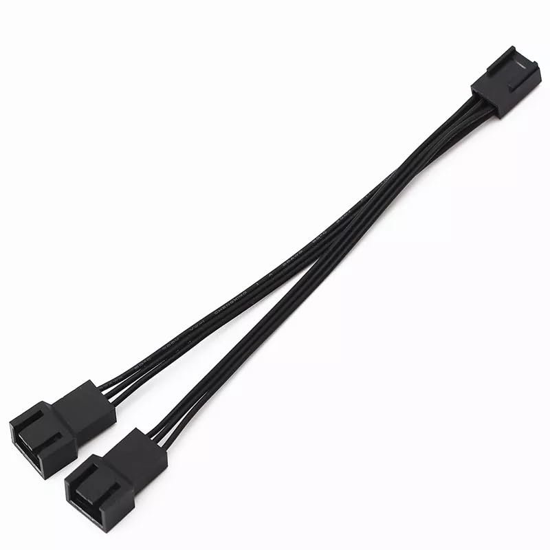 mangxiyis 3-pin Connector Fan 1 to 2 Extension 3P Adapter Conversion Cable Splitter Computer Case Motherboard CPU Radiator