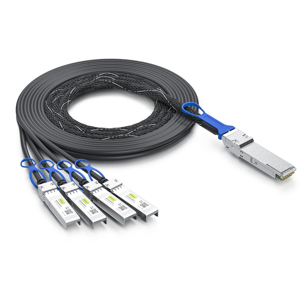 10Gtek 100G QSFP28 to 4X 25G SFP28 Breakout DAC Passive Direct Attach Copper Twinax Cable for Cisco QSFP-4SFP25G-CU4M, Ubiquiti, Arista, Supermicro and More, 4-Meter