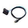 0.5M PCI-E Ultraport Slimline S*A*S 4.0 38pin SFF-8654 4i to 4X SFF-8482 with 15P SATA 2 in 1 Server Target Cable view 1