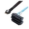 0.5M PCI-E Ultraport Slimline S*A*S 4.0 38pin SFF-8654 4i to 4X SFF-8482 with 15P SATA 2 in 1 Server Target Cable view 2