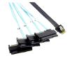 0.5M PCI-E Ultraport Slimline S*A*S 4.0 38pin SFF-8654 4i to 4X SFF-8482 with 15P SATA 2 in 1 Server Target Cable view 4