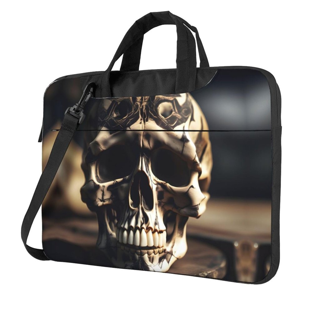Skull Rock Roll Skeleton Bone Print Laptop Bag, Padded Shoulder Strap, Simplifies Your Daily, Ideal For Business Trips