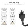 JUNNUJ Heavy Duty Surge Protector 4800J, Garage Metal 8 Outlets 20 Amp 12 Gauge, High Amp 5-15P Adapter Shop 6-20R T-Slot Industrial Outlet, 10 FT Extension Cord Commercial for Appliance, Grey view 3