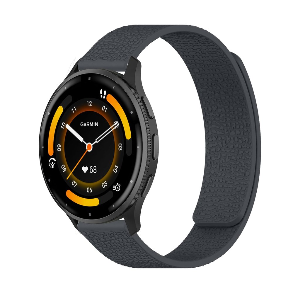PinnWaa 22mm Silicone Magnetic Band Compatible with Garmin Venu 4/3 45mm/Forerunner 570 47mm, Soft Sport Strap, Replacement Wristband Strap for Garmin Forerunner 265/255/255 Music(Gray)