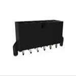 Amphenol, 10142708-08100LF, MinitekPwr 5.7 Vertical Through Hole Header Dual Row Black Color 8 Positions 15in Gold (100in Tin on Tails) Plating GW Compatible LCP with Pegs Tray. (10 Items)