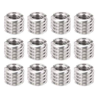 PATIKIL 1/4" Female to 3/8" Male Convert Screws Adapters, 12 Pcs Tripod Thread Adapters Mount for Camera Monopod Video DSLR SLR Mic Stand, Silver