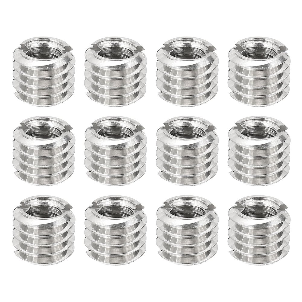 PATIKIL 1/4" Female to 3/8" Male Convert Screws Adapters, 12 Pcs Tripod Thread Adapters Mount for Camera Monopod Video DSLR SLR Mic Stand, Silver