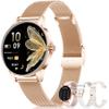 1.27'' Smart Watches for Women (Answer/Make Calls), Activity Fitness Tracker with 130+ Sport Modes, 24/7 Heart Rate, Sleep Monitor, 4 Watch Bands,Waterproof Smartwatch for Android & iPhone, Rose Gold view 1
