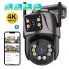 LNBBEQ 6K HD Three Screen WiFi Security Camera 4K 8MP Outdoor PTZ IP Camera Ai Human Detect Video Surveillance(AU Plug,4K with 64G) view 3