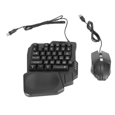 Asixxsix One Handed Gaming Keyboard and Mouse Combo, 4 in 1 Mobile Game Combo Pack with Mobile Gamepad Controller and Mouse Converter, Phone Stand
