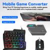 Asixxsix One Handed Gaming Keyboard and Mouse Combo, 4 in 1 Mobile Game Combo Pack with Mobile Gamepad Controller and Mouse Converter, Phone Stand view 2