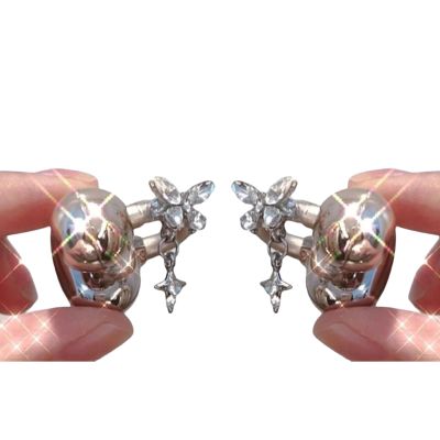 SPONGL Butterfly Clip,Imitation Rhinestones Butterfly Ear Clip for Open Ear Headphone Detachable Jewelry Accessories