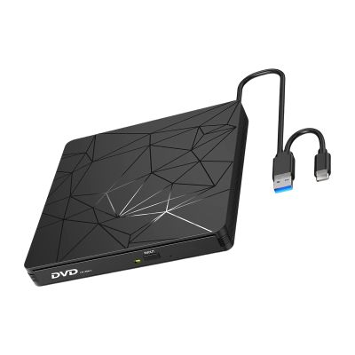 SPONGL External Drive,Portable External Disc Reader Drive USB3.0 Type C for Laptop Desktop PC Wide Compatibility Disk Writer