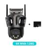 LNBBEQ 6K HD Three Screen WiFi Security Camera 4K 8MP Outdoor PTZ IP Camera Ai Human Detect Video Surveillance(EU Plug,6K with 128G) view 2