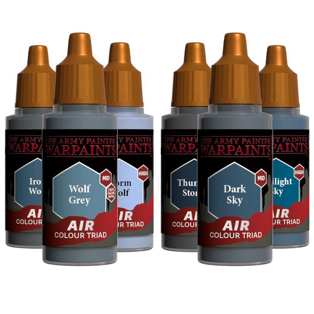 The Army Painter, Air Triads Desaturated Blue-Grey, 6 x 18 ml, aerografo
