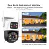 LNBBEQ IP Camera 8MP 4K WiFi Surveillance Camera Three Lens Dual Screen PTZ Camera Police Light Alarm CCTV Security Camera(AU Plug,8MP NO SD Card) view 2