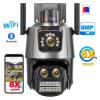 LNBBEQ IP Camera 8MP 4K WiFi Surveillance Camera Three Lens Dual Screen PTZ Camera Police Light Alarm CCTV Security Camera(AU Plug,8MP NO SD Card) view 3
