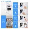 Wired Video Door Phone Apartment Intercom System,10 Inch Monitor with 1080P Doorbell,Supporting Fingerprint,RFID Card,Password Unlocking,Motion Detect for Home Villa,Tuya (1 doorbell + 4 Monitor) view 2