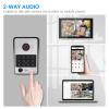Wired Video Door Phone Apartment Intercom System,10 Inch Monitor with 1080P Doorbell,Supporting Fingerprint,RFID Card,Password Unlocking,Motion Detect for Home Villa,Tuya (1 doorbell + 4 Monitor) view 3