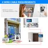 Wired Video Door Phone Apartment Intercom System,10 Inch Monitor with 1080P Doorbell,Supporting Fingerprint,RFID Card,Password Unlocking,Motion Detect for Home Villa,Tuya (1 doorbell + 4 Monitor) view 4