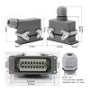 Rectangular H16B-HE-016-1 Heavy-Duty 16-pin Connector Wire 16 a500v Screw feet Aviation Side(Side Outlet.) view 2