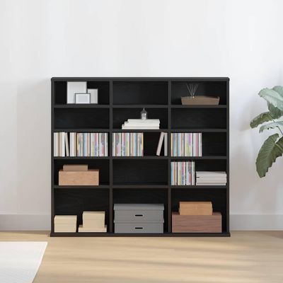 CD Cabinet Black Oak Engineered Wood Medium CD Cabinet