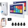1080P Wired Video Door Phone Apartment Doorbell Intercom System,10 Inch Monitor,Supporting Fingerprint,RFID,Password Unlocking,Motion Detect,2-Way Audio for Home (1 doorbell(W)+ 2 Monitor(W)) view 1