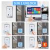 1080P Wired Video Door Phone Apartment Doorbell Intercom System,10 Inch Monitor,Supporting Fingerprint,RFID,Password Unlocking,Motion Detect,2-Way Audio for Home (1 doorbell(W)+ 2 Monitor(W)) view 3