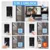 1080P Wired Video Door Phone Apartment Doorbell Intercom System,10 Inch Monitor,Supporting Fingerprint,RFID,Password Unlocking,Motion Detect,2-Way Audio for Home (1 doorbell(B)+ 3 monitor(B)) view 2