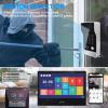 1080P Wired Video Door Phone Apartment Doorbell Intercom System,10 Inch Monitor,Supporting Fingerprint,RFID,Password Unlocking,Motion Detect,2-Way Audio for Home (1 doorbell(B)+ 3 monitor(B)) view 3