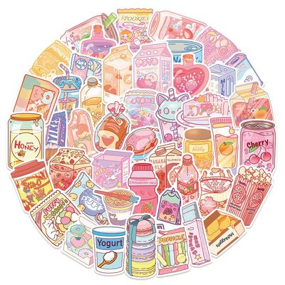 100pcs Cute Snack, Food, and Drink Stickers Set - Kawaii Small Stickers for Teens, Boys, Girls, and Adults