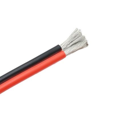 Cable Flexible Lamp Light Connector Cable, Black Red 10M Soft Silicone, 2Pins Rubber Copper Electric Wire, 8 10 12 14 16 18 20 22 24 26 28 AWG Extension Connector (Size : 10m, Color : 8AWG)(20AWG)