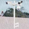 LXLZYXSF Security Camera Wall Pole and Mounting Bracket, Metal Surveillance Cameras Holder Column for CCTV/IP/PTZ/Dome/Box Camera, White Courtyard Light Post(Bracket D,3.28ft/39.3" H) view 2