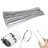 304 Ttainless Steel Cable Ties 4.6mm Self-Locking Metal Ball Tie High Temperature Metal Ties(100pcs 100x4.6mm) view 3