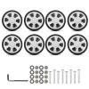 anfohz Luggage Replacement Wheels 4Pairs 60x12mm Luggage Replacement Wheel Universal Double Rubber Suitcase Repair Kit For Most Of Wheels Rolling Luggages(Silver) view 1