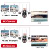 10X PTZ Zoom 16MP 8K Outdoor Security Camera - Smart Home Surveillance, 360 Panoramic View, Motion Detection, Four Lenses, Includes 32GB Card, CCTV Tracking. view 2