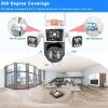 10X PTZ Zoom 16MP 8K Outdoor Security Camera - Smart Home Surveillance, 360 Panoramic View, Motion Detection, Four Lenses, Includes 32GB Card, CCTV Tracking. view 4