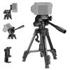 NEEWER ENTRY LEVEL VERSION Mini Desk Tripod for Camera, Small Compact Portable DSLR Camcorder Webcam Stand, 3 Way Pan Tilt Head Cell Phone Holder Mount Compatible with iPhone for Video Recording, TP52 view 1